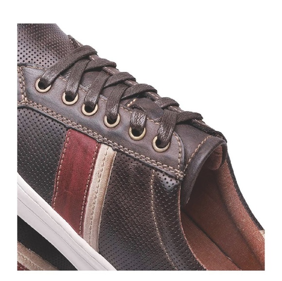 Men's Fashion Leather Sneaker Casual Shoes/Coffee - Picture 6 of 7